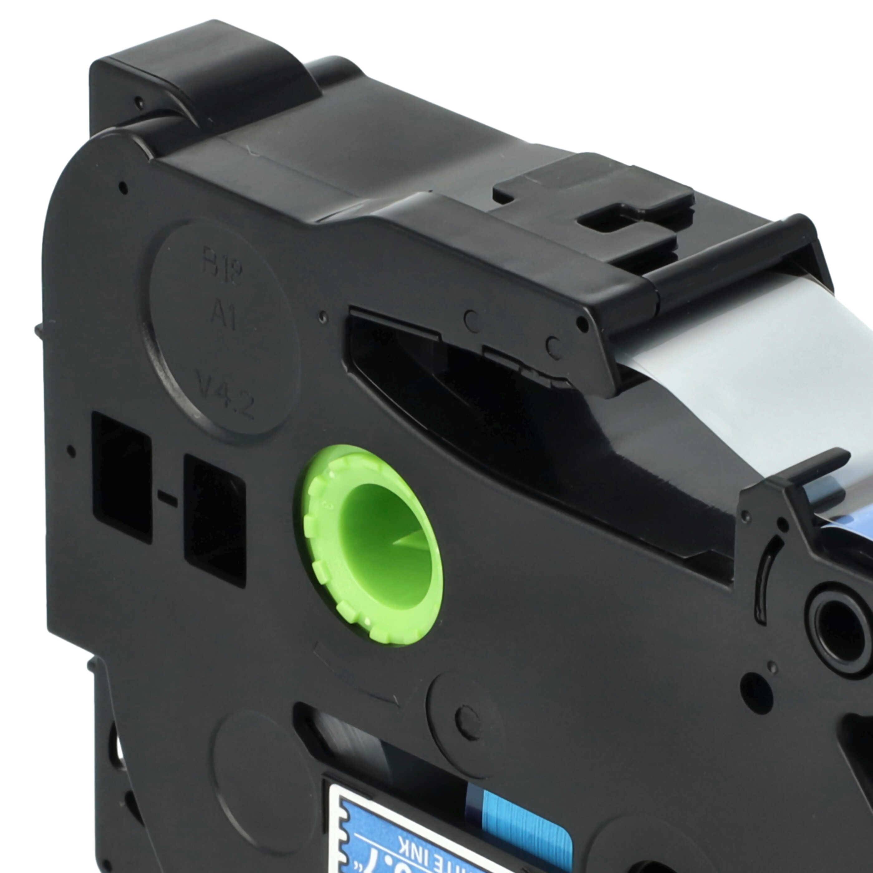 vhbw Schriftband-Kassette kompatibel mit Brother PT 540 C | 7500 VP, 550, 540, 3600, 340 C, 350 Etiketten-Drucker 8m x 18mm Weiß auf Blau