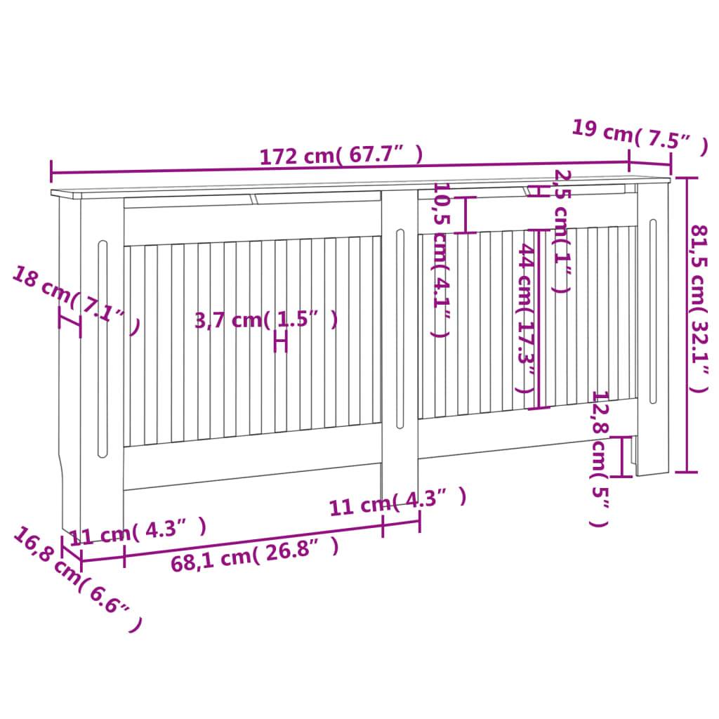vidaXL Heizkörperabdeckung 2 Stk. Weiß MDF 172 cm
