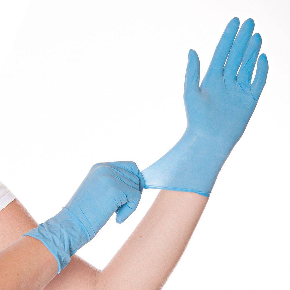 Hygostar Allfood Skin Latex-Einweghandschuh gepudert (100 Stk.) Farbe: Blau, Gr. 10 (XL)