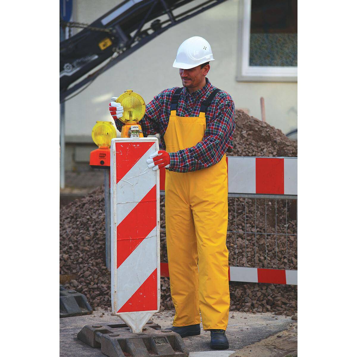 L+D PUplus Regenlatzhose Gelb Größe L