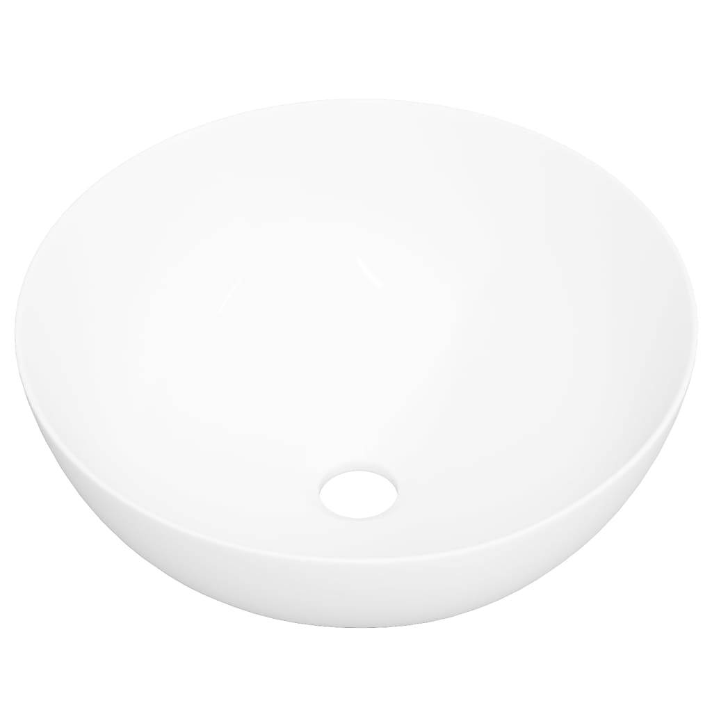 vidaXL Waschbecken Weiß 36x15 cm Keramik Rund