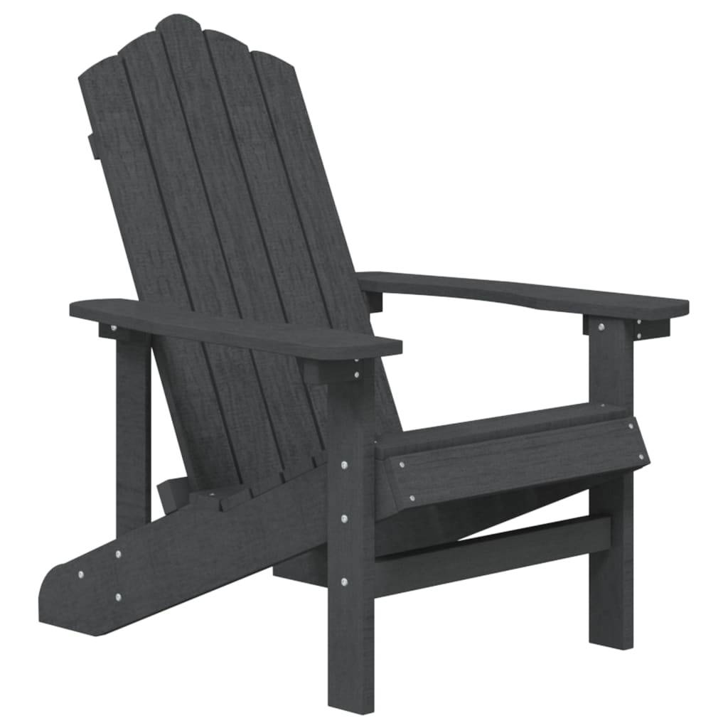 vidaXL Adirondack-Gartenstuhl mit Tisch HDPE Anthrazit