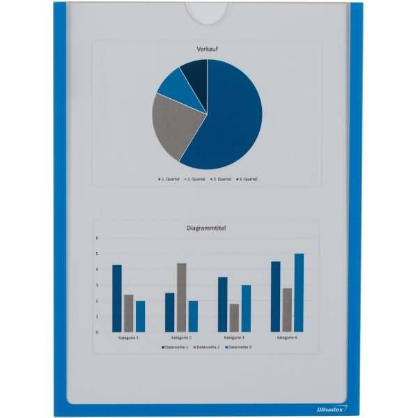 Infotaschenbox magnetisch für DIN A4 302x225mm VE=5 Stück blau