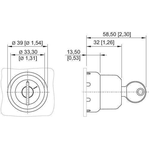 Stahl Schlüsselschaltervorsatz 244633