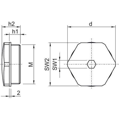 Stahl Verschlussstopfen M25x1,5 8290/3-M25 #143524