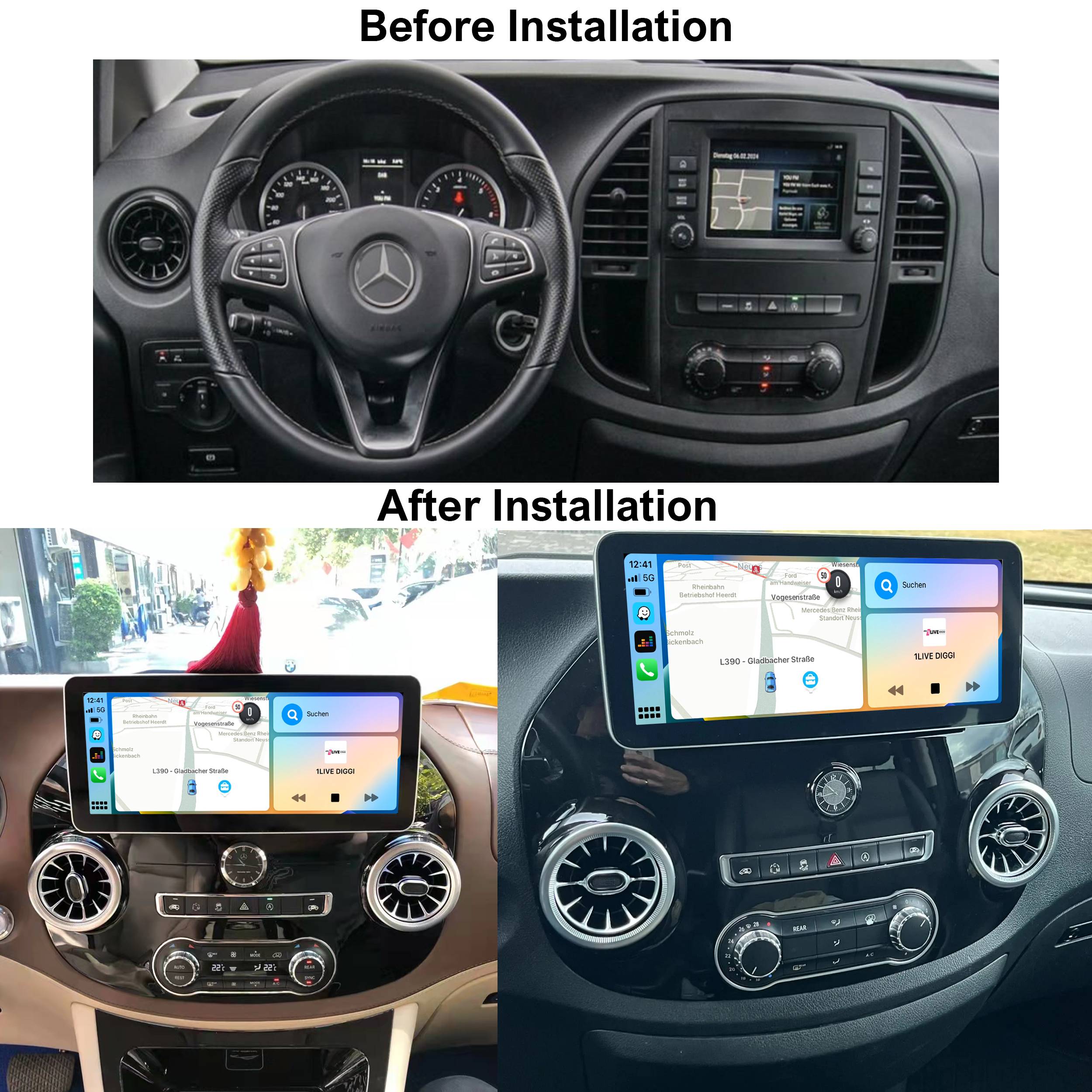 Für Mercedes Vito W447 12.3" Touchscreen Android Autoradio GPS Navi CarPlay