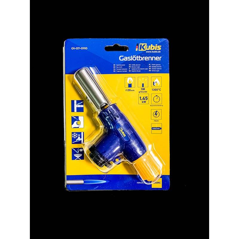 KUBIS Gasbrenner mit Piezozündung Bajonettverschluss 20 mm 1300 * C, 108 g / h