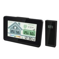 Funk-Wetterstation mit Lüftungsempfehlung 1x Sensor LCD Farb Display Funk-Wetterstation mit Datumsanzeige Digital Schwarz Funkuhr Alarm Snooze Funk-Wetterstation mit Lüftungsempfehlung 1x Sensor LCD Farb Display Funk-Wetterstation mit Datumsanzeige Digital Schwarz Funkuhr Alarm Snooze