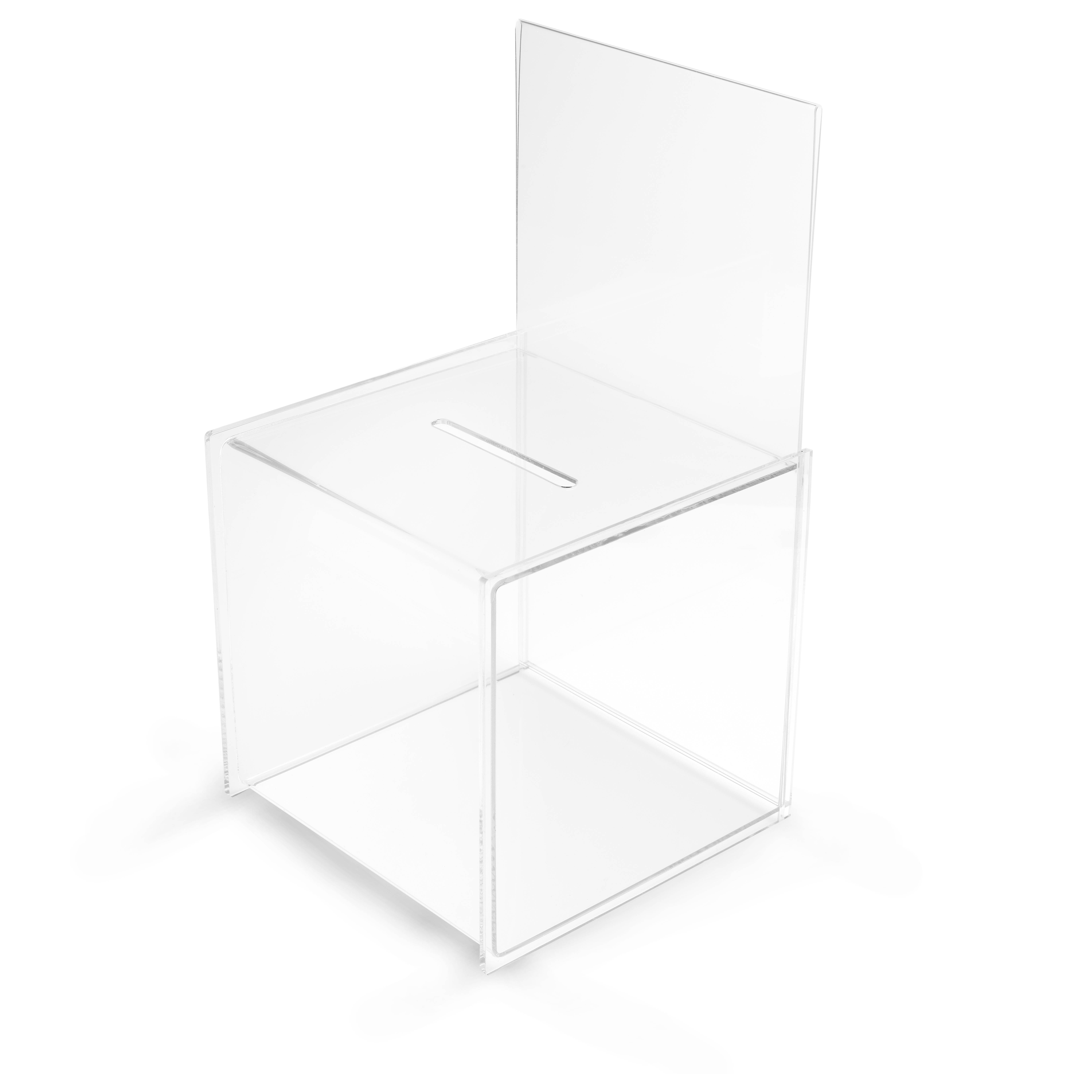 Deflecto Sammelbox Acryl mit Schilderhalter - 21,5x38,8x21,3mm - Transparent