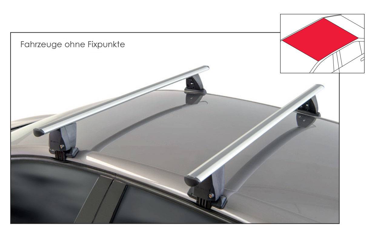 Dachbox VDPMAA320 320 Liter abschließbar weiß + Dachträger VDP Delta kompatibel mit für Kia Picanto (TA) (5 Türer) 2011-2017