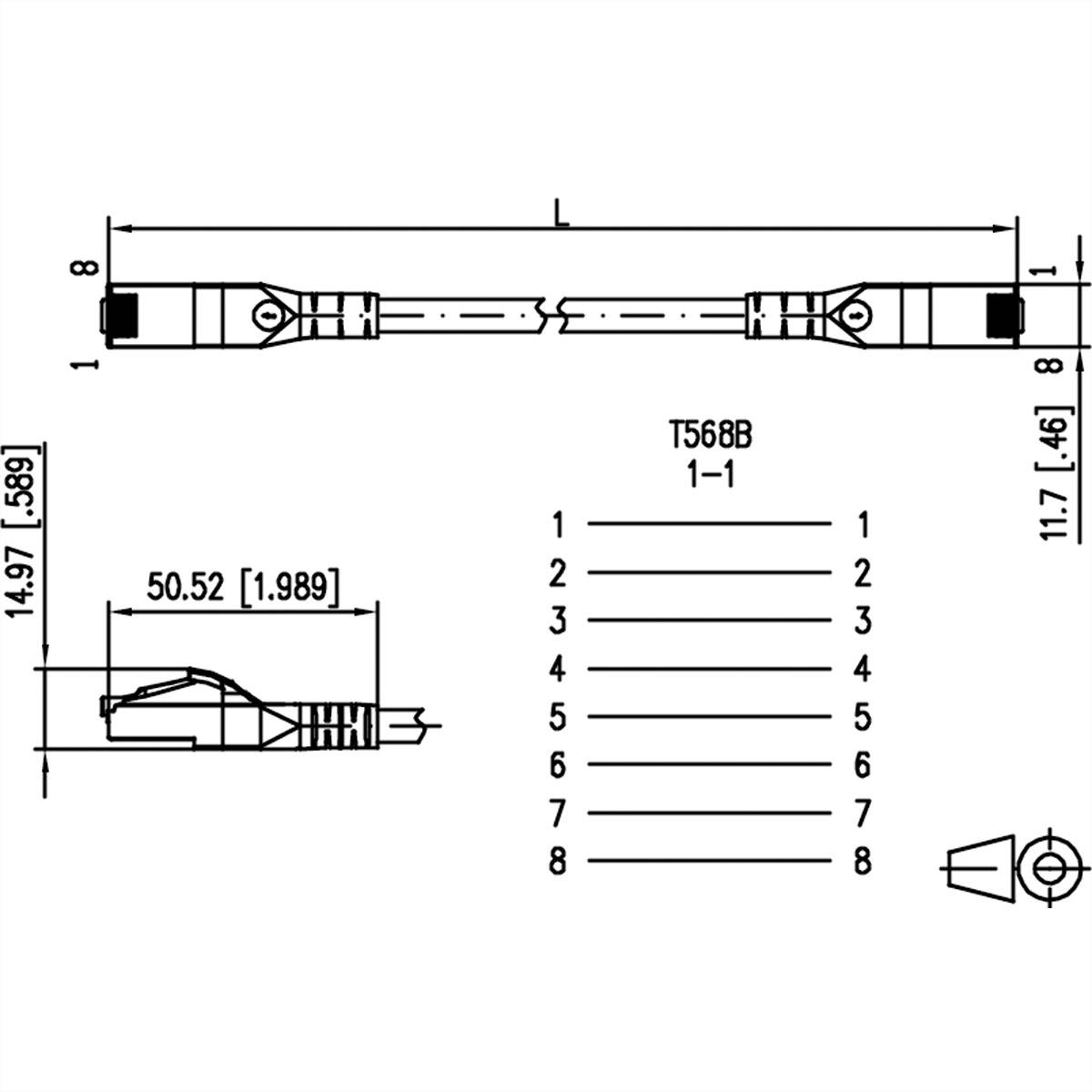METZ CONNECT Patchkabel Cat.6A AWG 26, LSOH, schwarz, 70 m