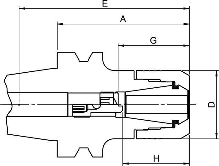 Spannzangenfutter CENTRO P JIS B 6339AD Spann-D.2-20mm BT40 A.-L.75mm