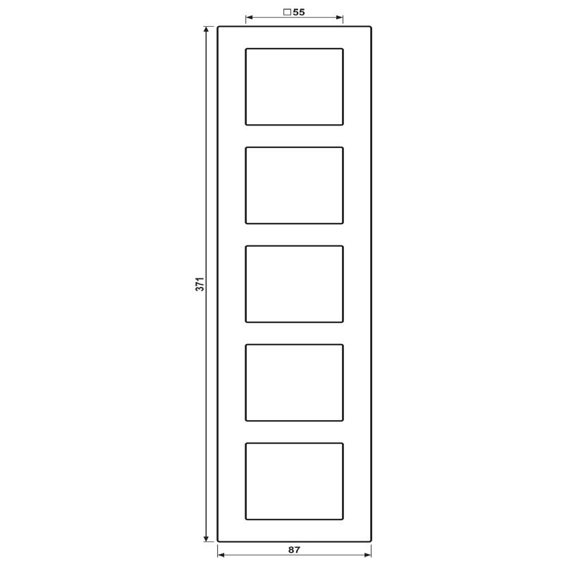 Jung Rahmen 5-fach AC 585 BF WW