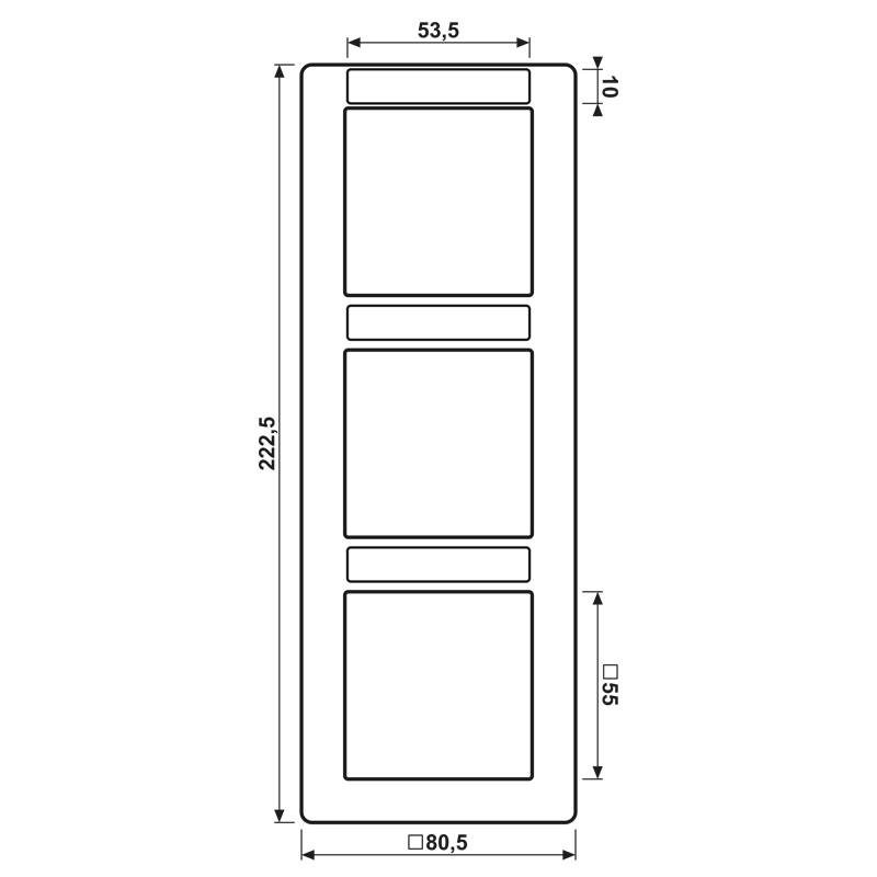Jung Rahmen, 3fach senkr. AS 583 BF INA