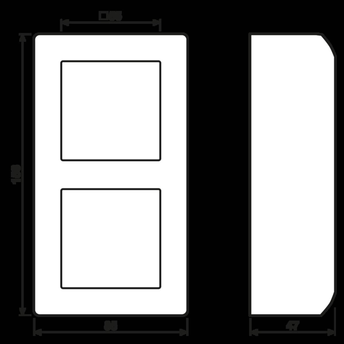 Jung AP-Kappe 2-fach sw AS 582 A SW