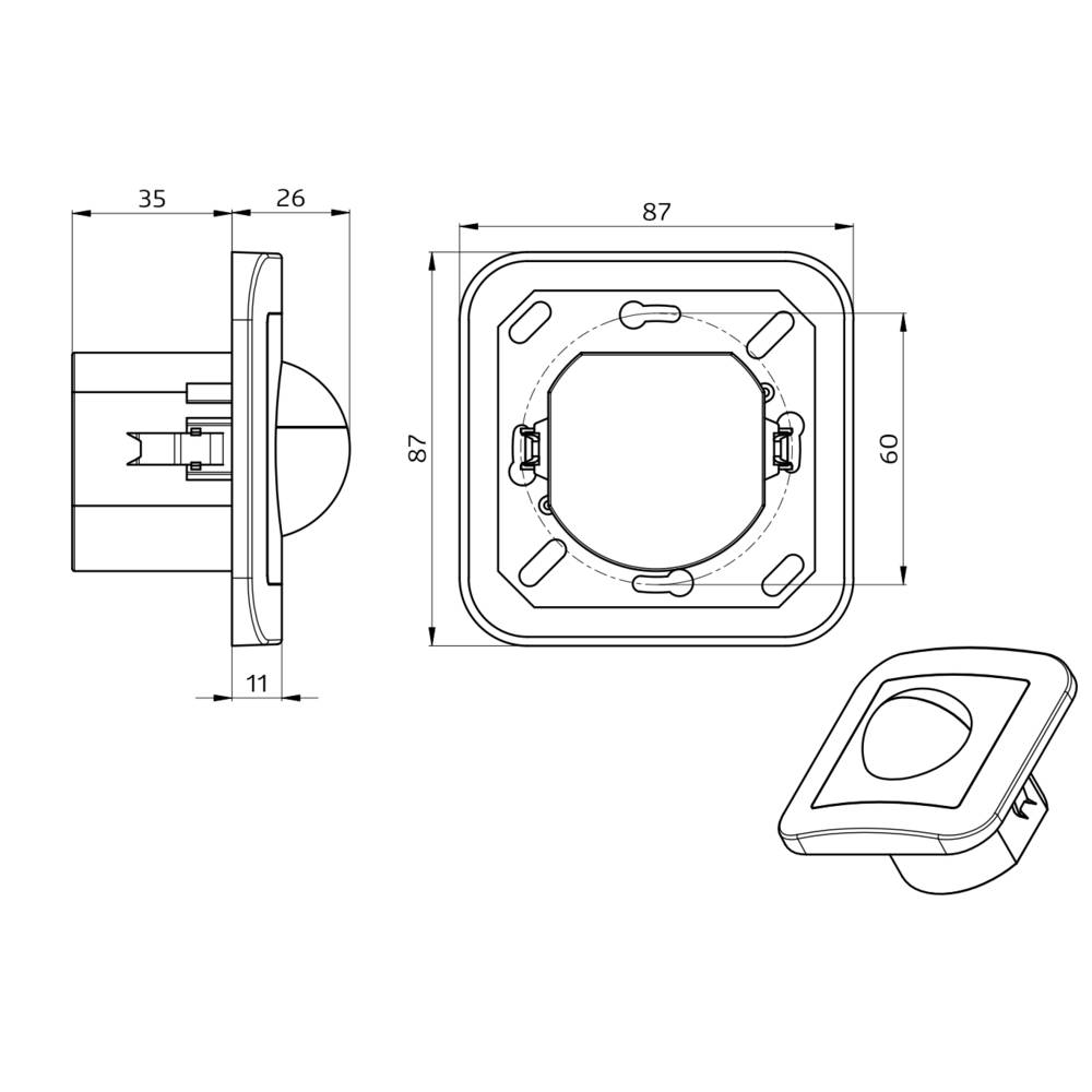 BEG Brück Electronic Bewegungsmelder Indoor180-R m.Rahmen