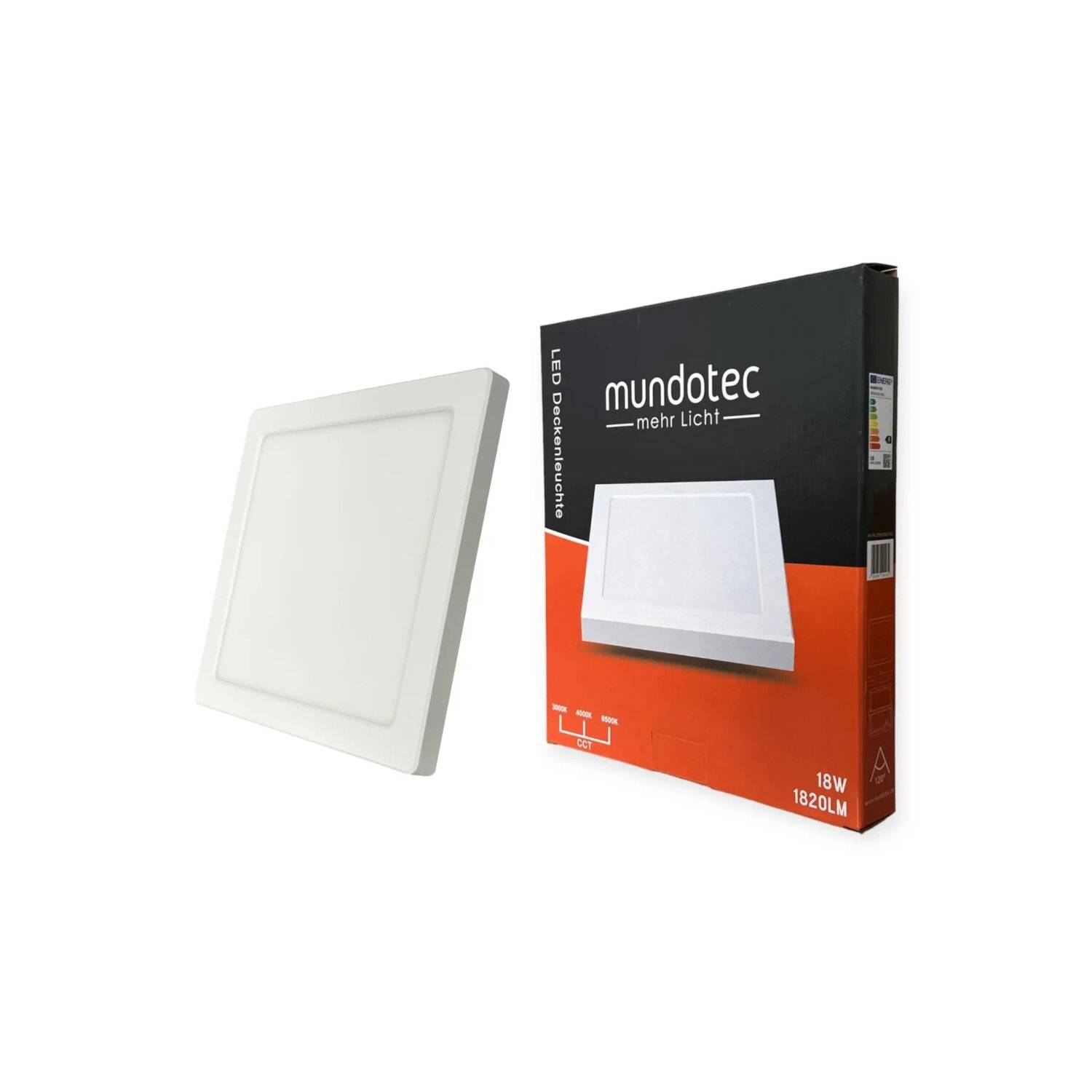 LED Aufbauleuchte Deckenleuchte 18 Watt eckig IP20 CCT 3000K/4000K/6500K