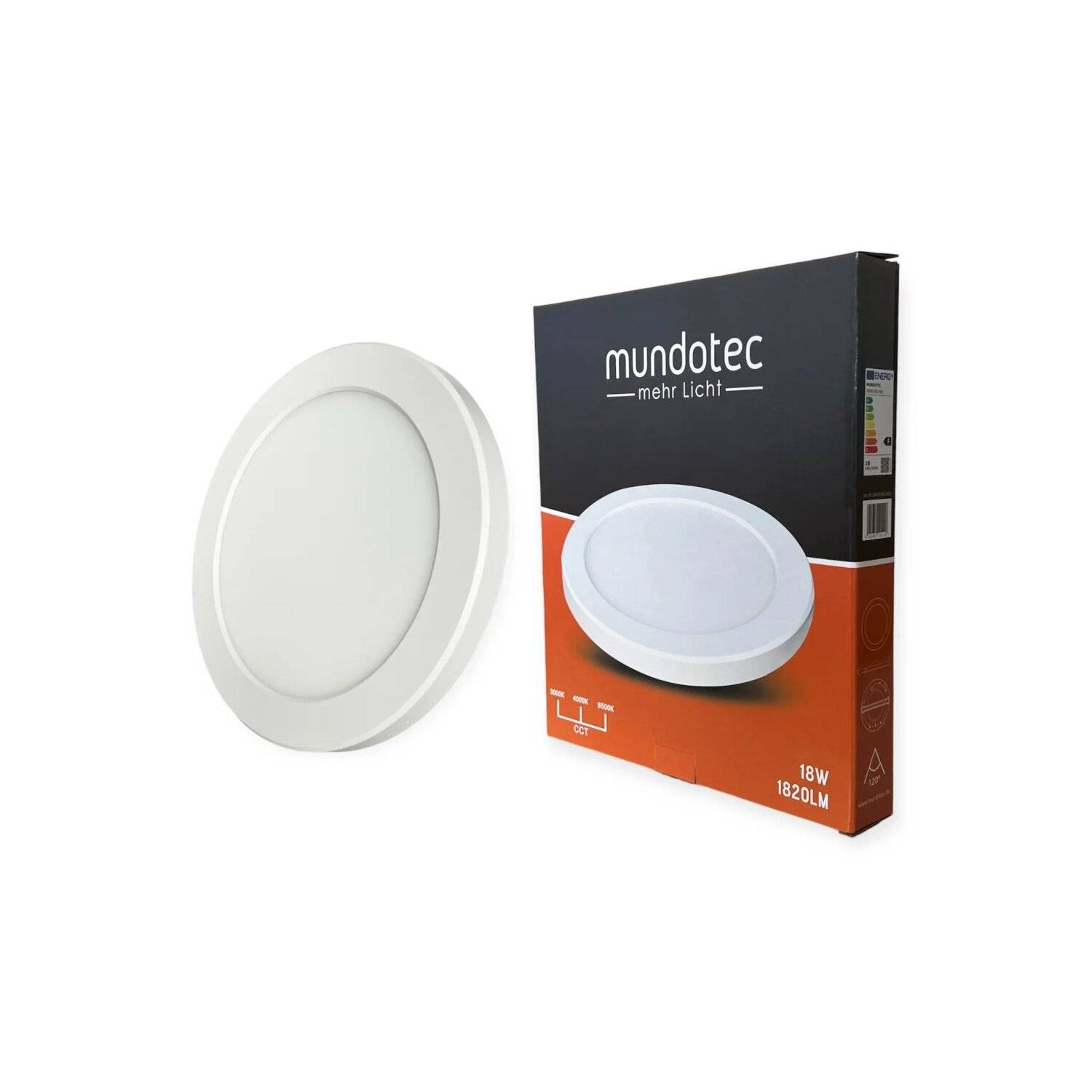 LED Aufbauleuchte Deckenleuchte 18 Watt rund IP20 CCT 3000K/4000K/6500K