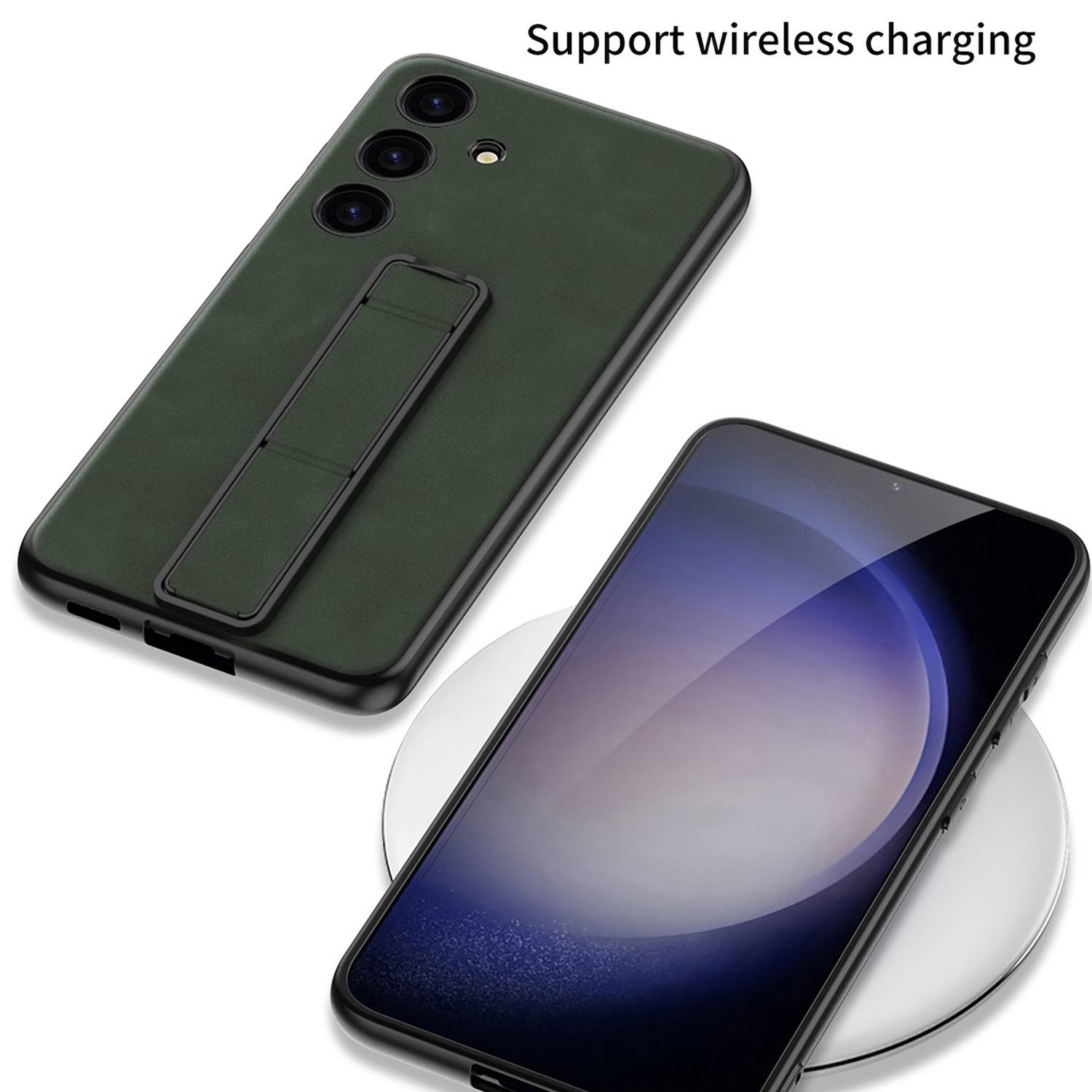 Für Samsung Galaxy S24 Plus GKK Skin Feel Frosted mit Halterung Schutzhülle Schwarz