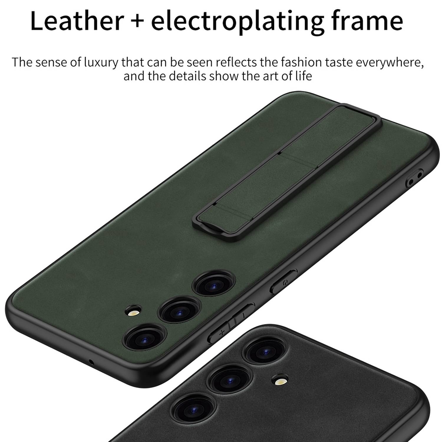 Für Samsung Galaxy S24 Plus GKK Skin Feel Frosted mit Halterung Schutzhülle Schwarz