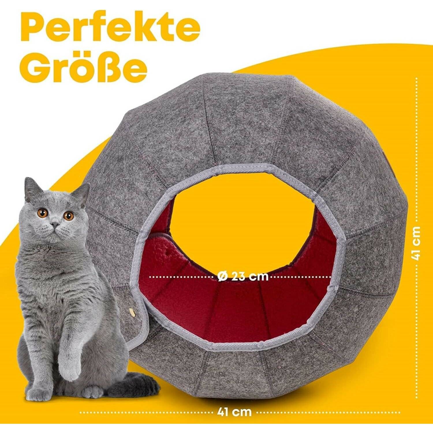 Einstellbarer Katzenkorb zum Schlafen perfekte Kuschelhöhle für Ihre Katze langlebig, stabil & modern Pink/Grau
