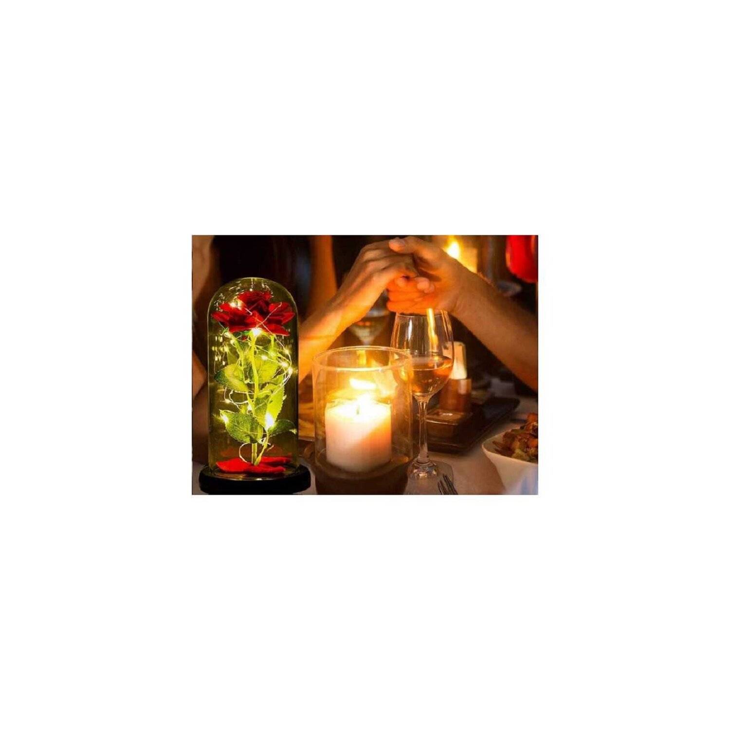 Eternal Rose handgefertigte echte Rose in Glaskuppel, Rote Rose