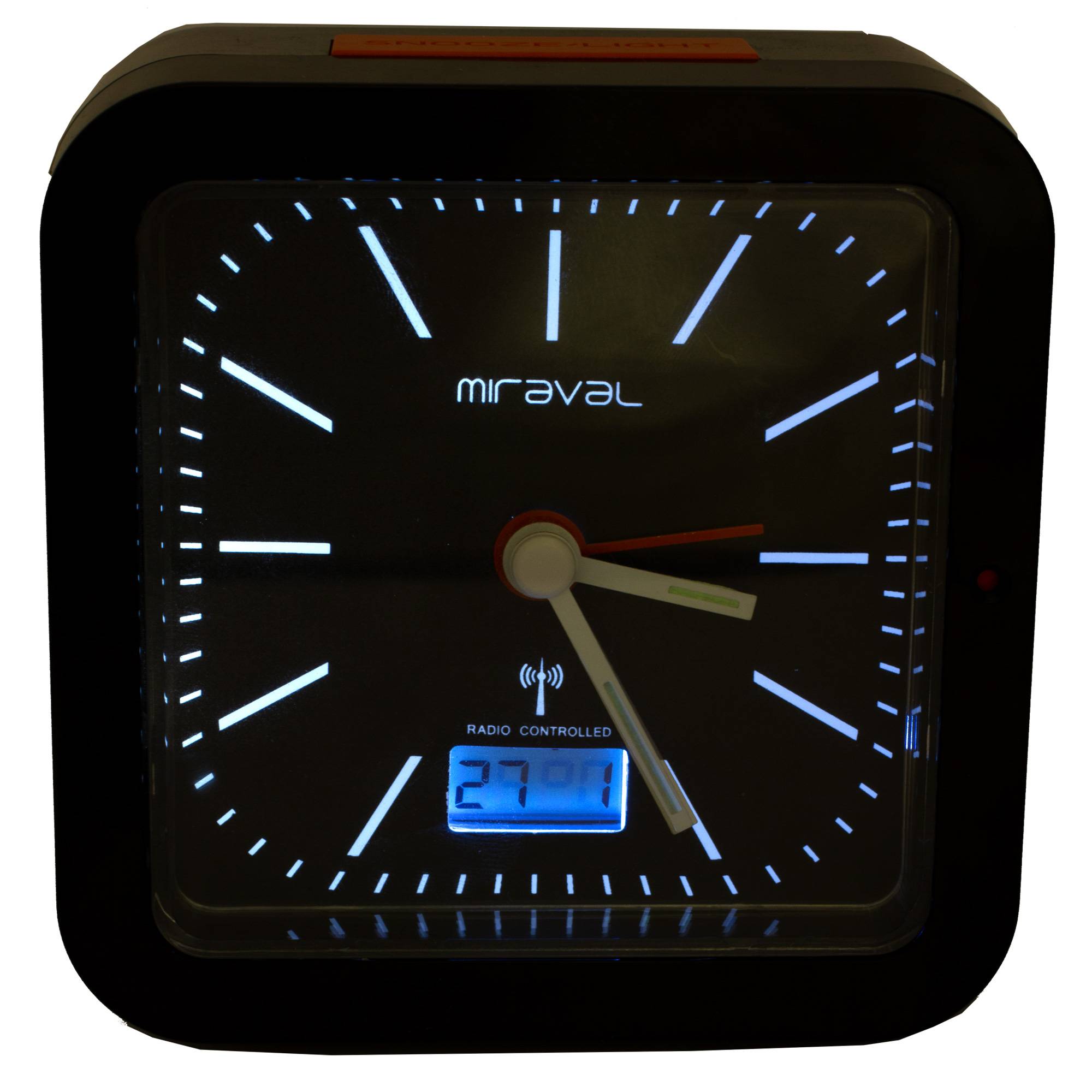 Miraval Funkwecker mit Digitaler Datumsanzeige Temperatur Geräuschlos Reisewecker Quarzwecker kein Ticken - 4-MV1021-1