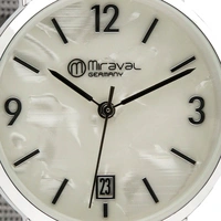 Miraval Danebarmbanduhr mit Datumsanzeige Edelstahlarmband 33 mm japanisches Quarzuhwerk Schwarz 16 mm breit Mineralglas - 2-MV0222-3 Miraval Danebarmbanduhr mit Datumsanzeige Edelstahlarmband 33 mm japanisches Quarzuhwerk Schwarz 16 mm breit Mineralglas - 2-MV0222-3