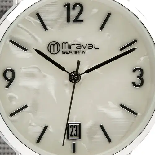 Miraval Danebarmbanduhr mit Datumsanzeige Edelstahlarmband 33 mm japanisches Quarzuhwerk Schwarz 16 mm breit Mineralglas - 2-MV0222-3 Miraval Danebarmbanduhr mit Datumsanzeige Edelstahlarmband 33 mm japanisches Quarzuhwerk Schwarz 16 mm breit Mineralglas - 2-MV0222-3