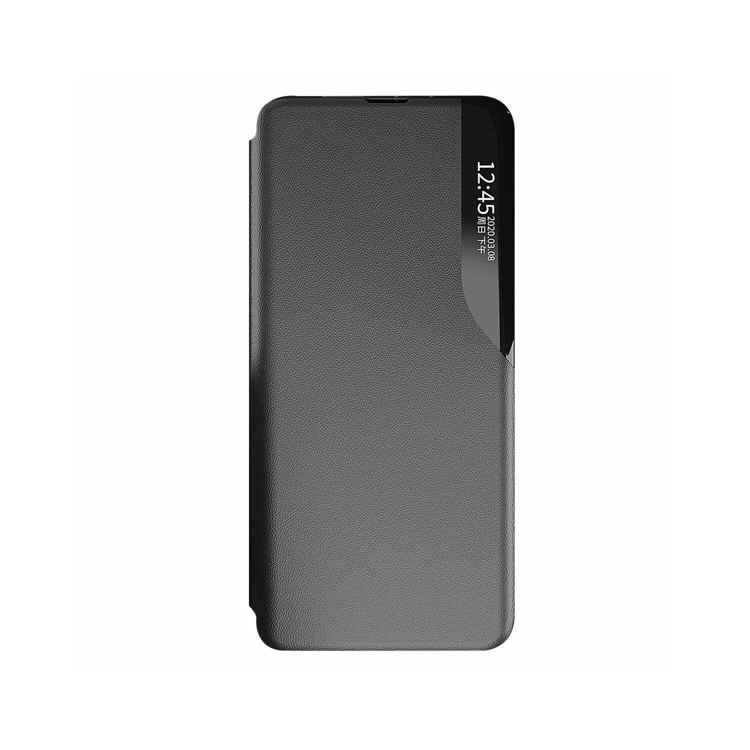 Eco Leather View Hülle mit Klappständer kompatibel mit Xiaomi Redmi 13C / Poco C65 Schwarz