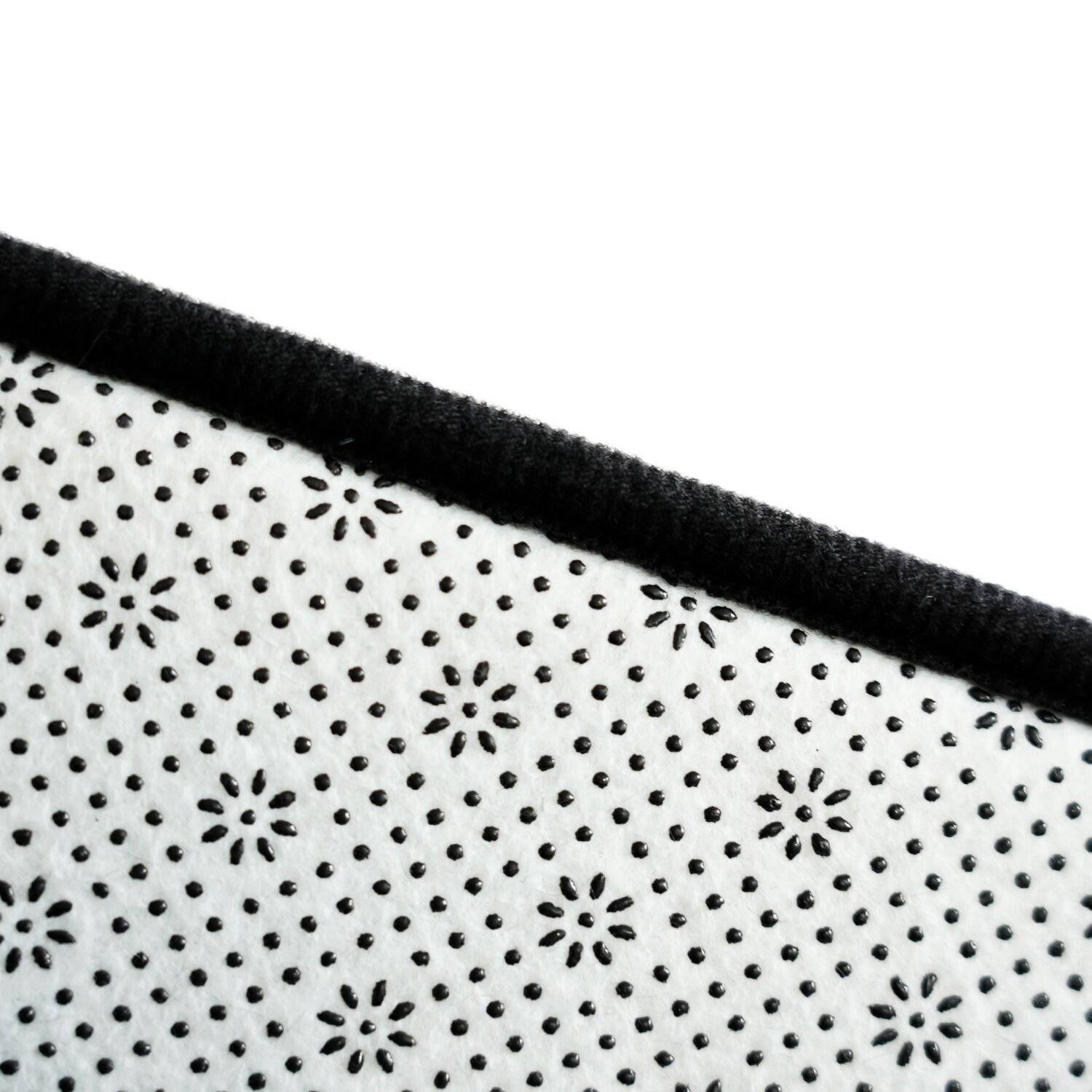 3 teiliges Badematten-Set mit Federmotiv aus Polyester Rutschfest und Waschbar Creme