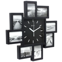 Miraval Design Bilderrahmenuhr Wanduhr mit 8 Bilderrahmen zum Individualisieren 350 mm lautlos kein Ticken Japanisches Quarzuhrwerk Miraval Design Bilderrahmenuhr Wanduhr mit 8 Bilderrahmen zum Individualisieren 350 mm lautlos kein Ticken Japanisches Quarzuhrwerk