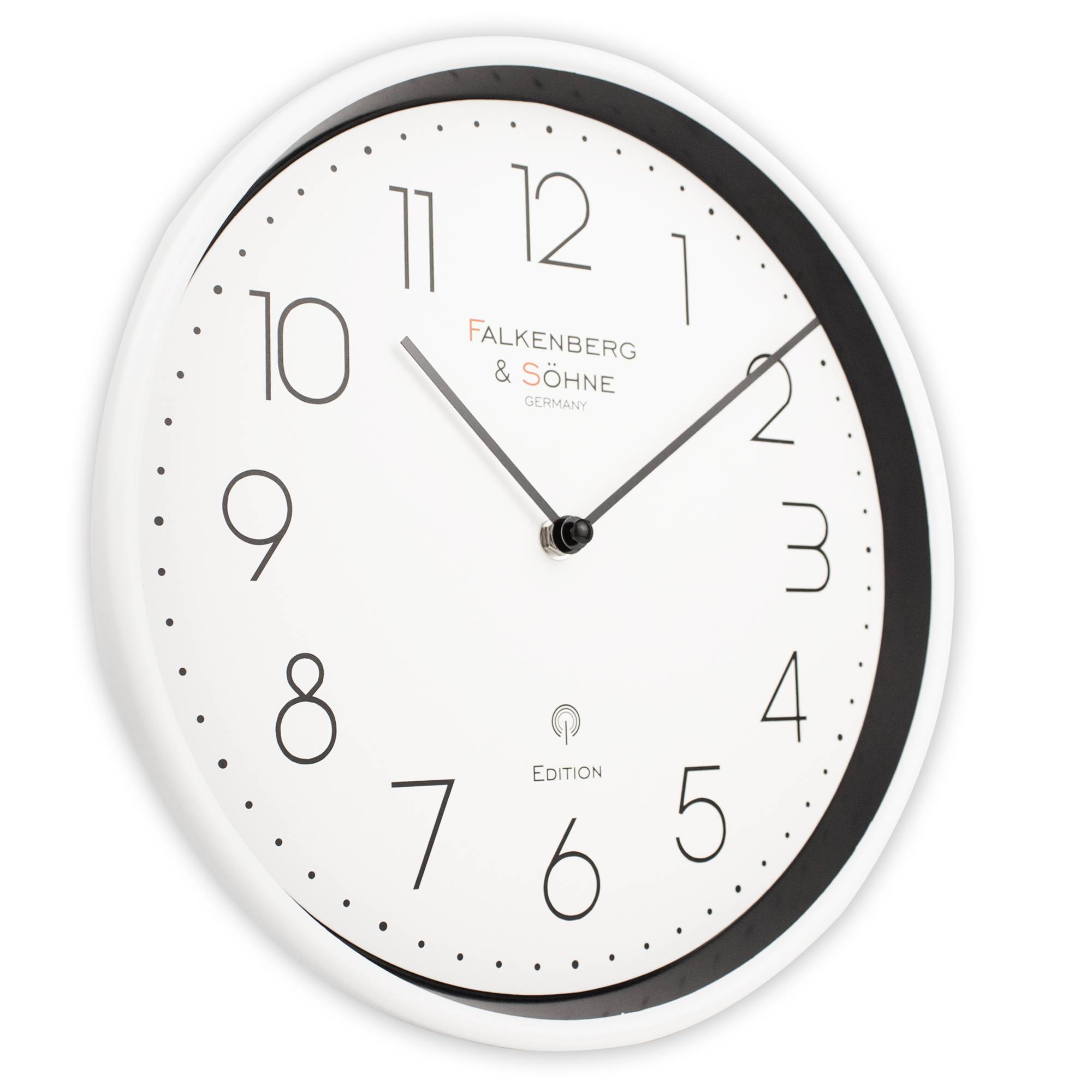 Design Funkwanduhr 30 cm lautlos Japanisches Quarzuhwerk Mineral Glas kein Ticken Funkuhr