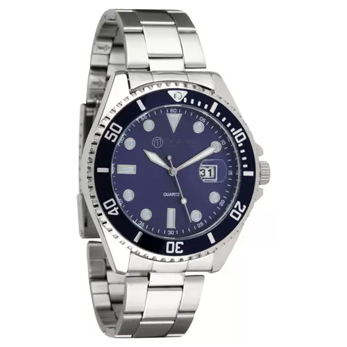 Miraval Herrenarmbanduhr mit Edelstahlarmband 43 mm Datumsanazeige Lupe japanisches Quarzuhrwerk 21 mm breit Klassich Modern Männer Blau Miraval Herrenarmbanduhr mit Edelstahlarmband 43 mm Datumsanazeige Lupe japanisches Quarzuhrwerk 21 mm breit Klassich Modern Männer Blau