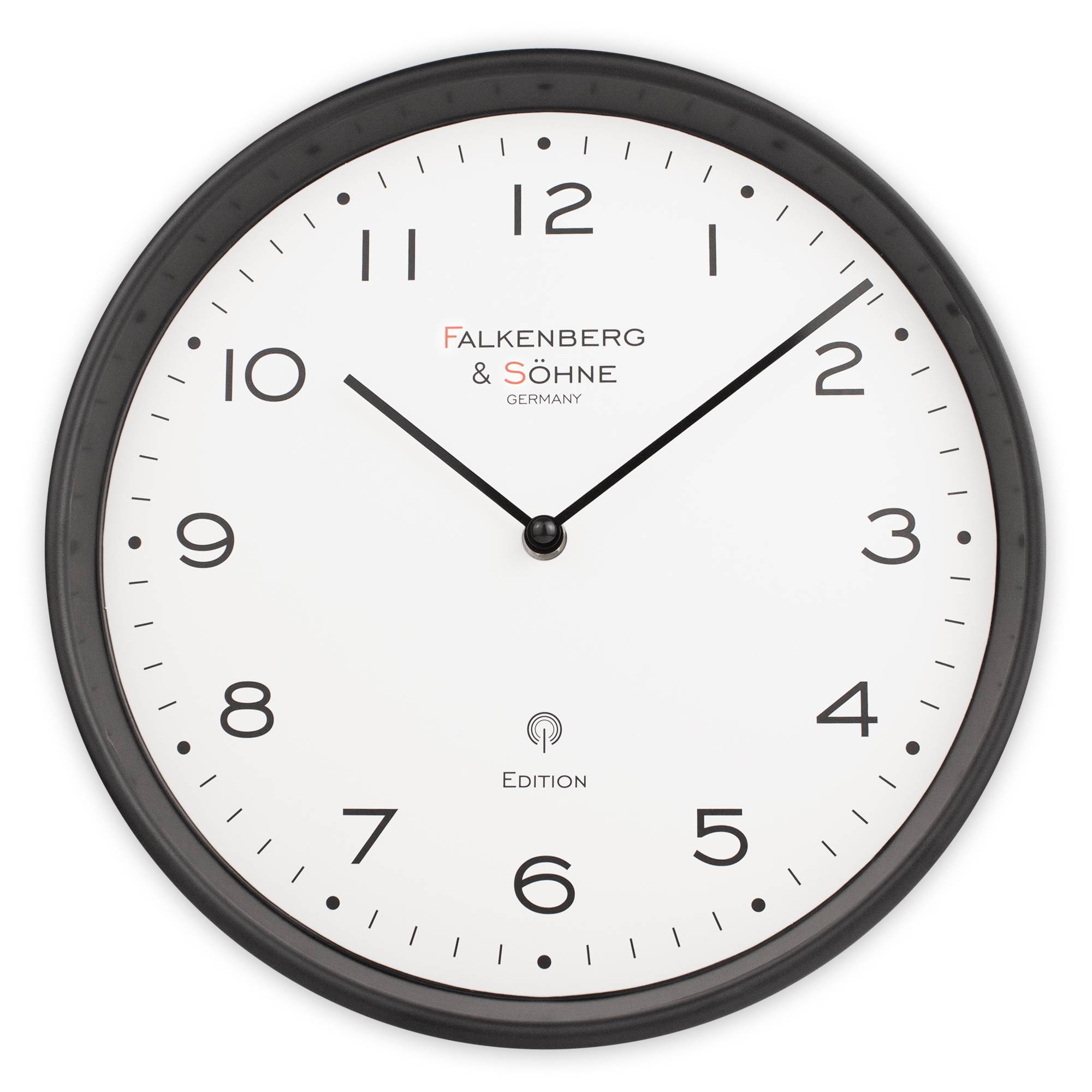 Design Funkwanduhr 30 cm lautlos Japanisches Quarzuhwerk Mineral Glas kein Ticken Funkuhr