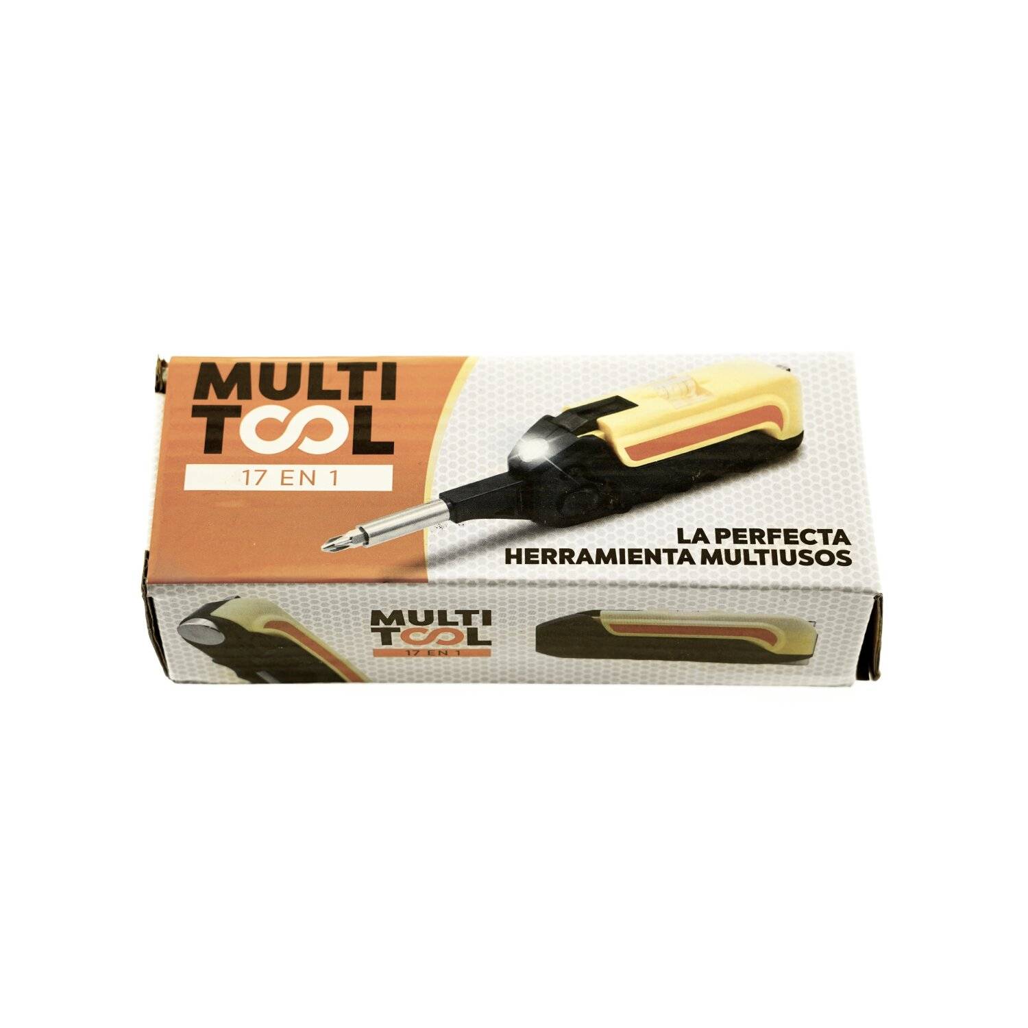 Multiwerkzeug-Set 17 in 1 Schraubendreher mit LED Taschenlampe, Wasserwaage, 12 Bits