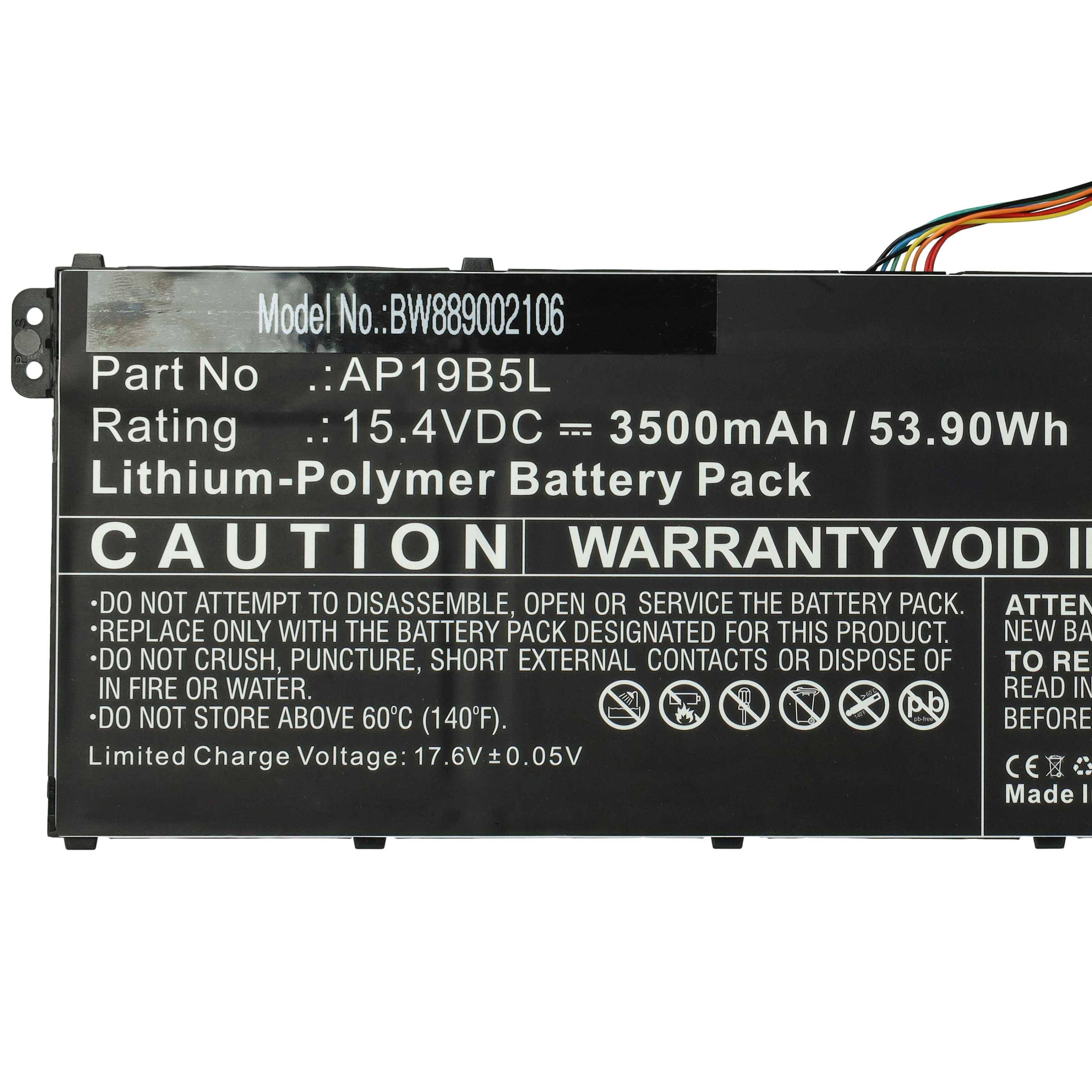 vhbw Akku kompatibel mit Acer TravelMate P2 TMP215-41-R3S9 Notebook (3500 mAh, 15,4 V, Li-Polymer) - Infochip