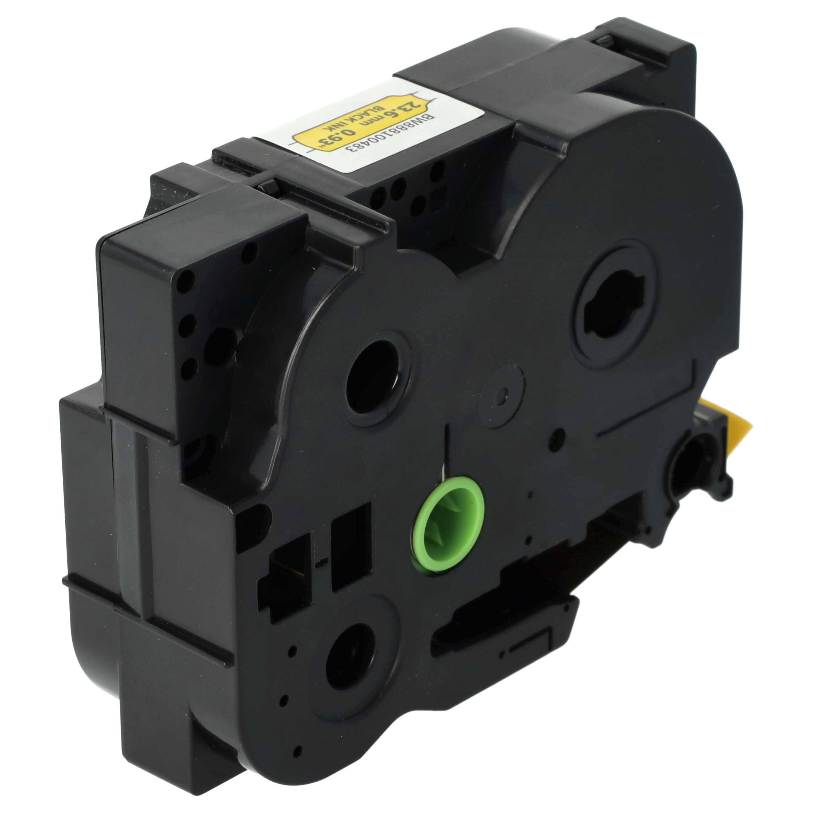 vhbw Schriftband-Kassette kompatibel mit Brother PT P900W, P950NW, P750W Etiketten-Drucker Schwarz auf Gelb, Schrumpfschlauch-Kassette