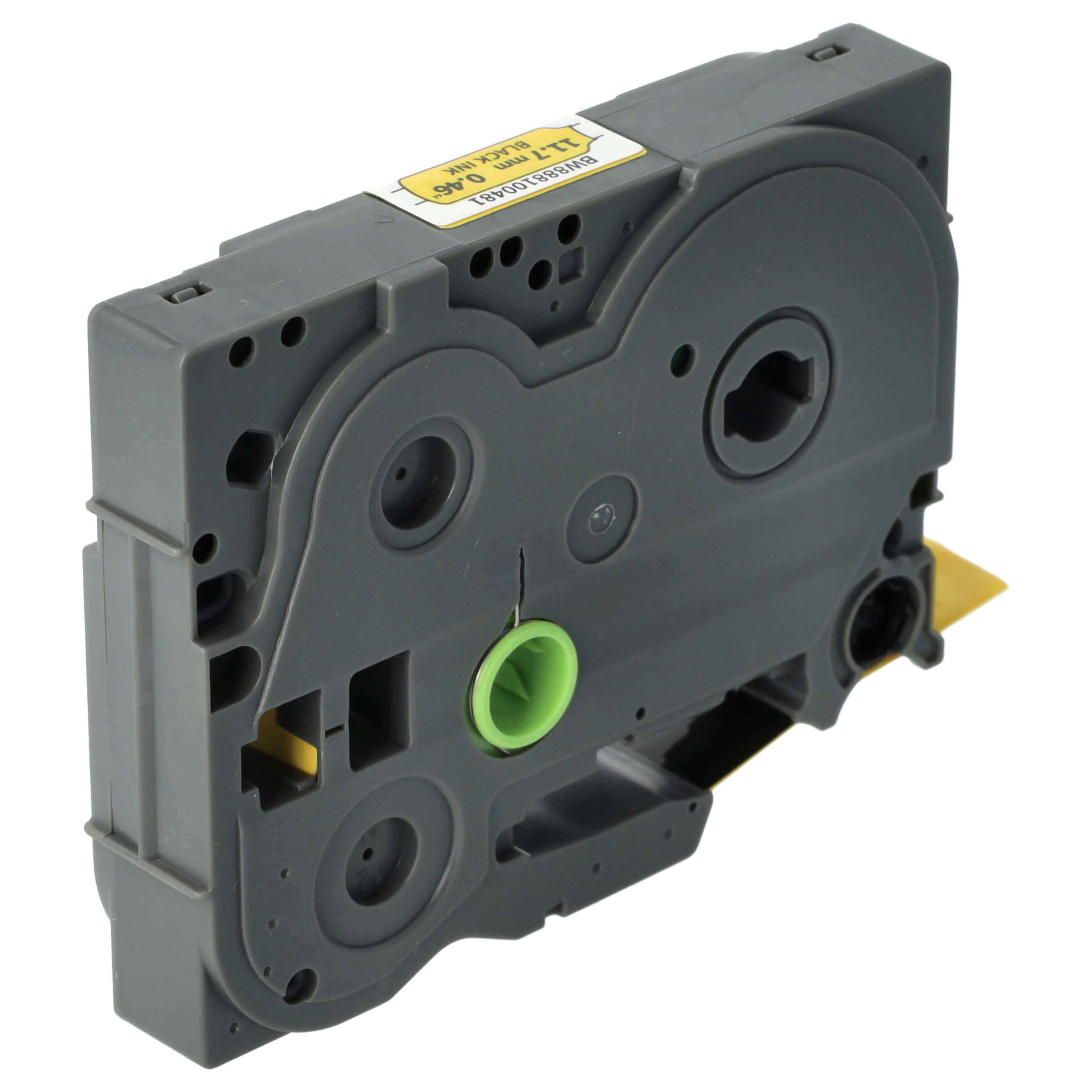 vhbw Schriftband-Kassette Ersatz für Brother HS-631, HSe631 für Etiketten-Drucker 1,5m x 11,7mm Schwarz auf Gelb, Schrumpfschlauch-Kassette