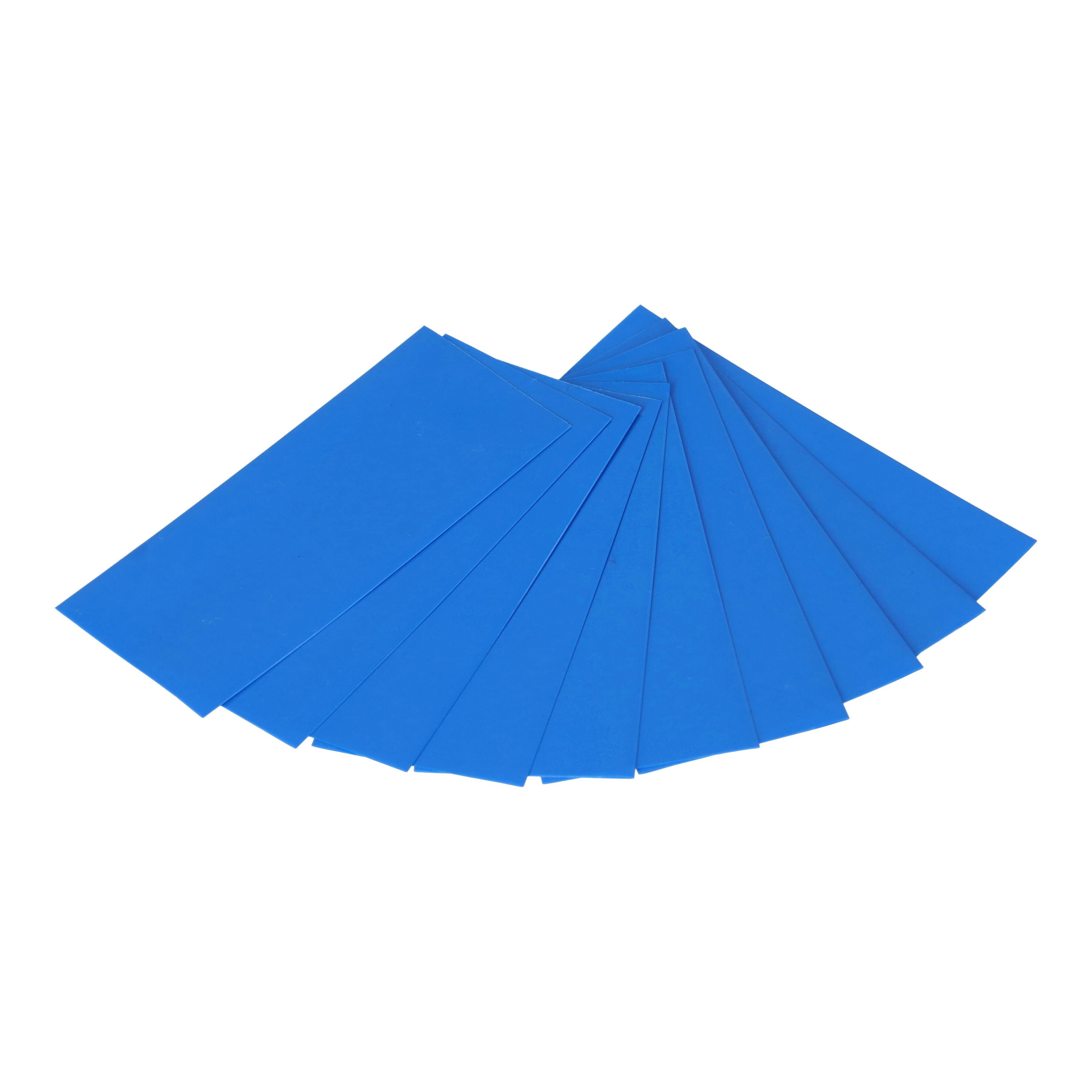 10x Schrumpffolie kompatibel 18650 Zellen (blau)