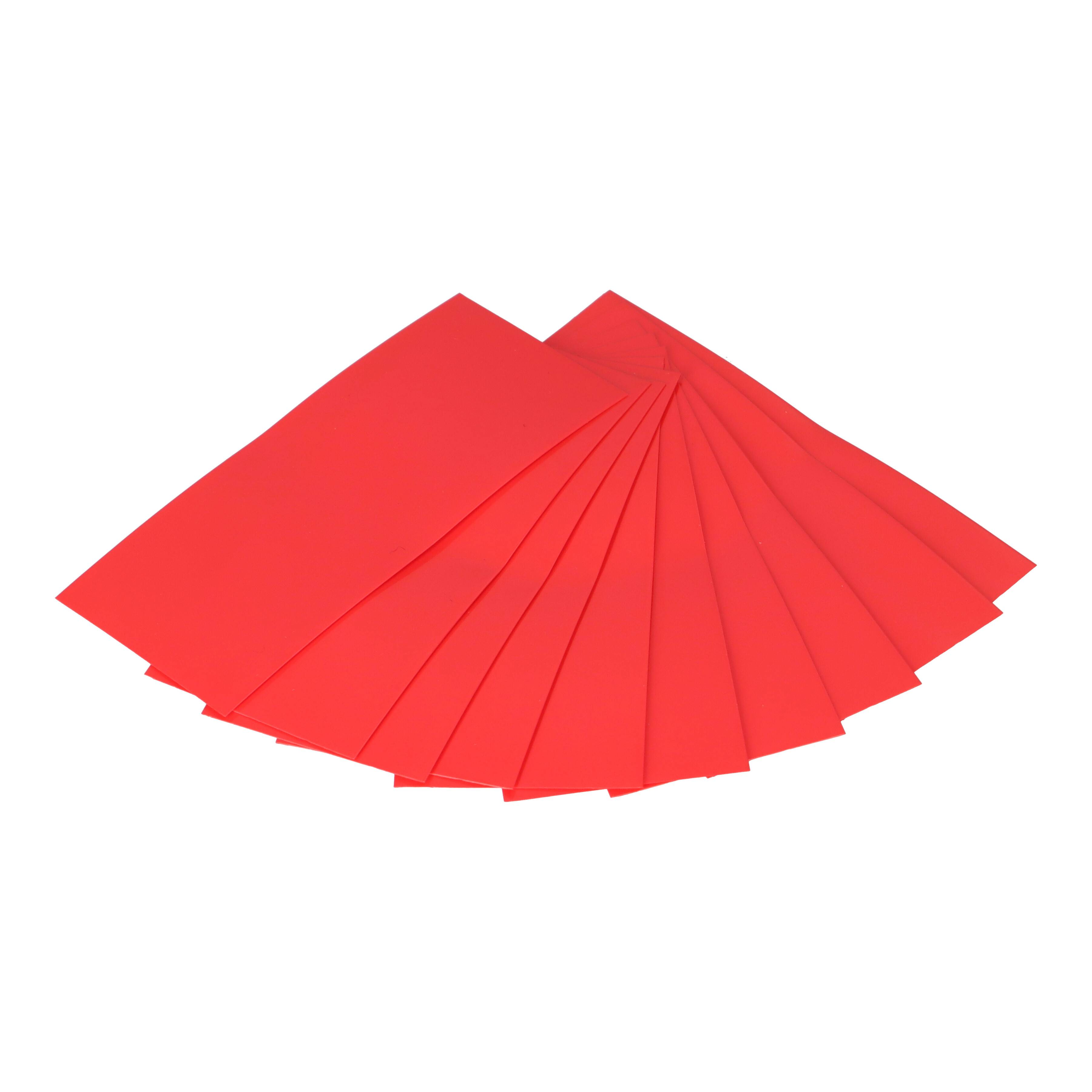 10x Schrumpffolie kompatibel 18650 Zellen (rot)