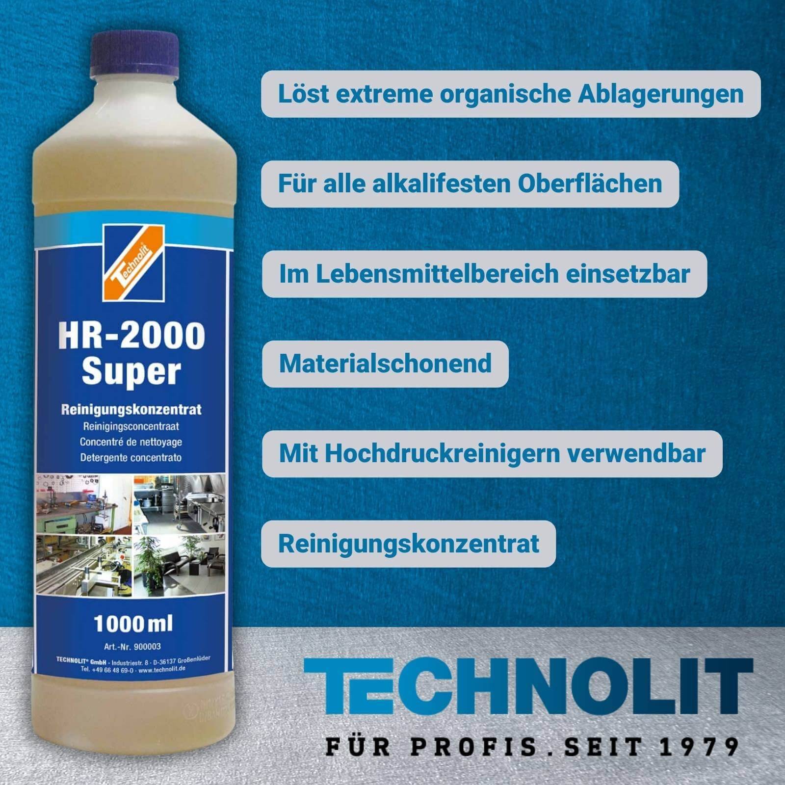 TECHNOLIT Reinigungskonzentrat HR-2000 Super inkl. Sprühflasche 360 Grad 500ml - Inhalt:1 Liter
