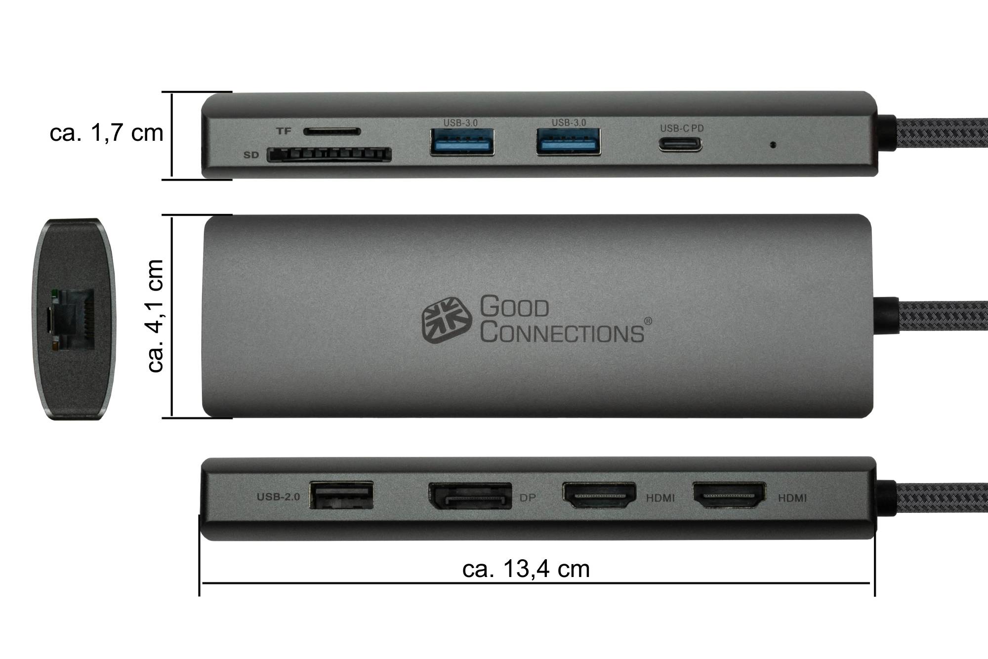 Good Connections USB-C-Hub (10-Port) anthrazit
