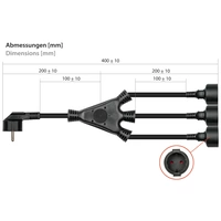 W-Netzkabel Schutzkontakt-Stecker Typ E+F (CEE 7/7, gewinkelt) an 3x Buchse, schwarz, 0,2m W-Netzkabel Schutzkontakt-Stecker Typ E+F (CEE 7/7, gewinkelt) an 3x Buchse, schwarz, 0,2m