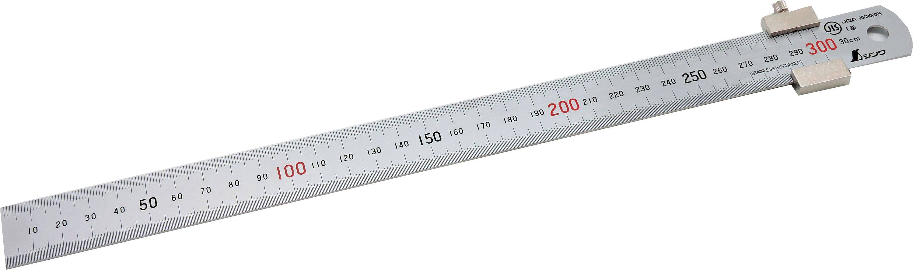 FAMEX 12665 Shinwa Lineal aus Edelstahl 30 cm – mit Anschlag - Stahlmaßstab - 76752