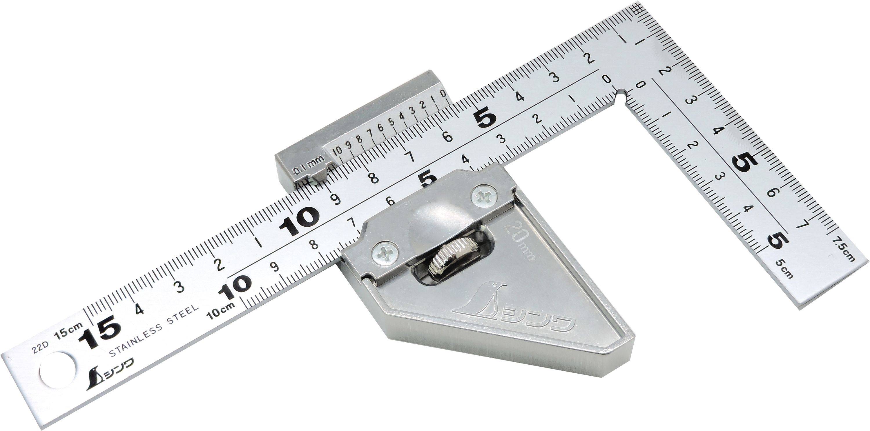 12512 Shinwa Zimmermannswinkel 150x75mm - by FAMEX - Präzisionswerkzeug mit Stopper