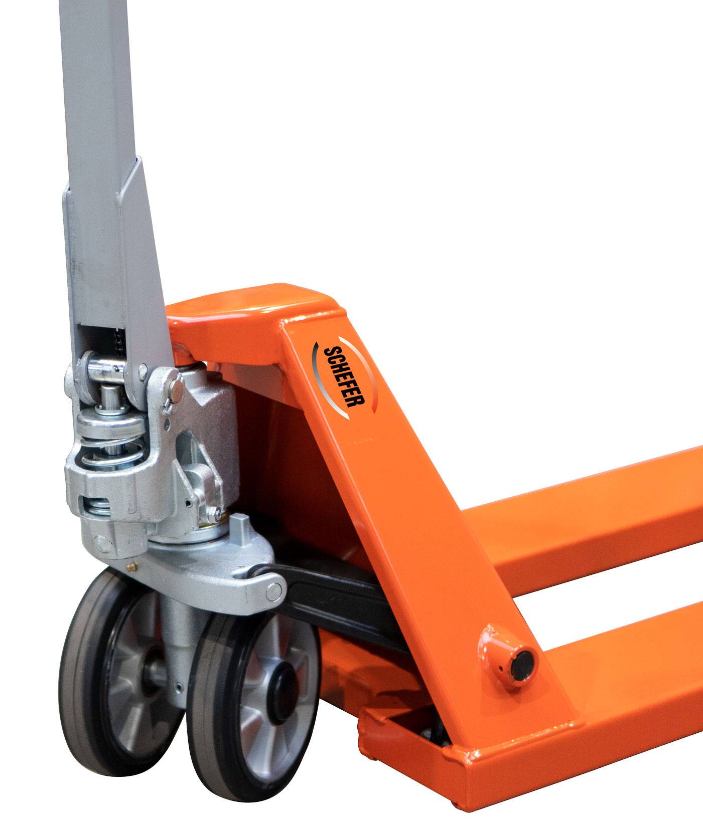 Schefer Gabelhubwagen Premium mit Schnellhub und Polyurethan Lenkrädern Tragkraft 2500kg