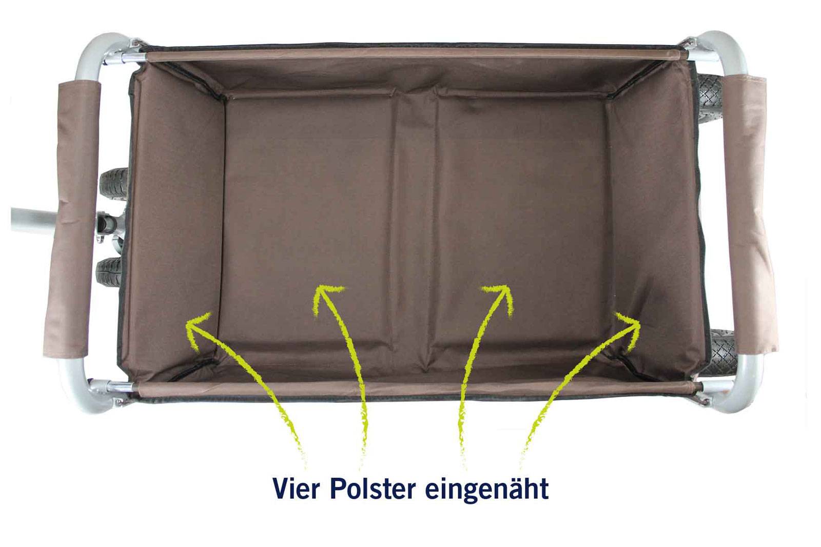 Beachtrekker faltbarer Bollerwagen Life mit integrierter Feststellbremse Schwarz und Luftreifen