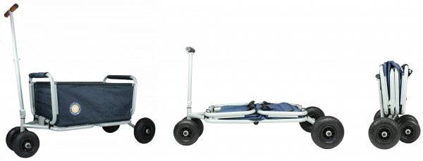 Beachtrekker faltbarer Bollerwagen Life mit integrierter Feststellbremse und Sonnenverdeck Grün und Luftreifen