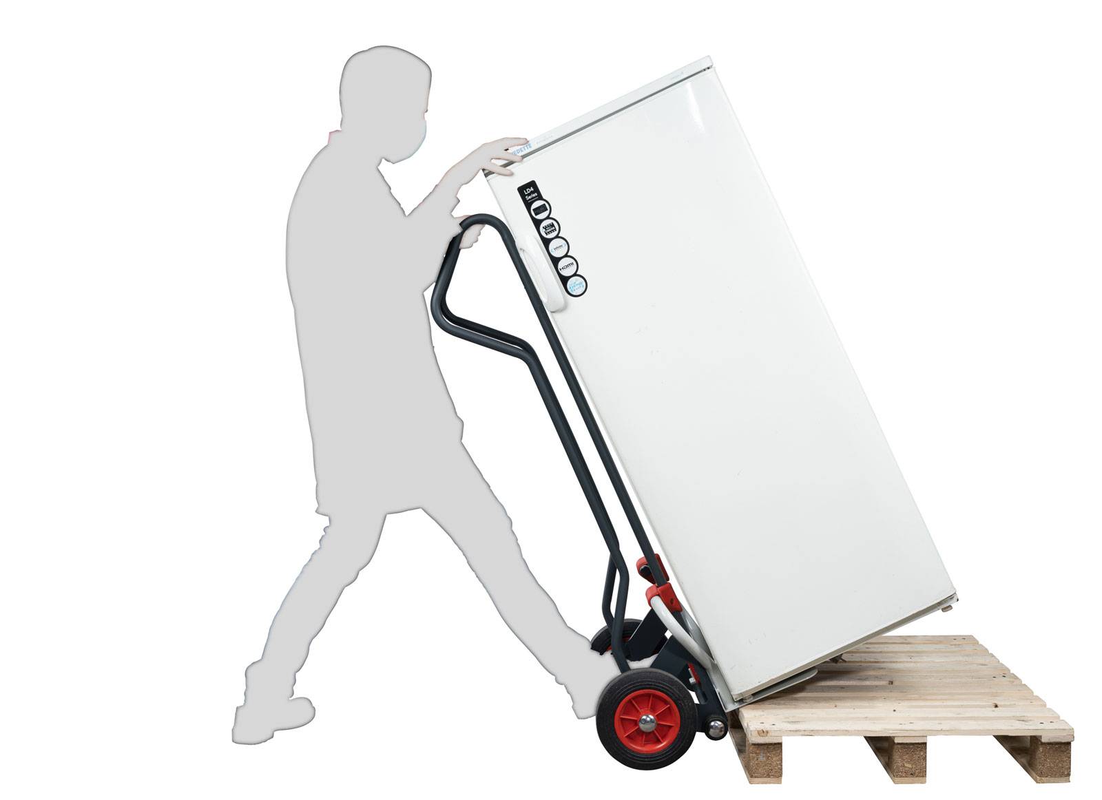 FIMM Sackkarre zum Heben von Paletten Lasten Tragkraft 250 kg mit 250mm Gummi Reifen